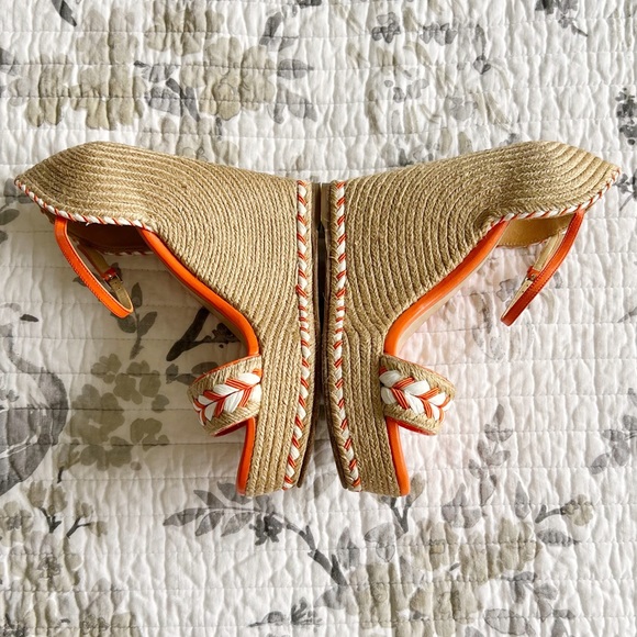Gucci Tiffany Espadrille Wedge Platform Sandals in Orange • 37.5 - Picture 4 of 7